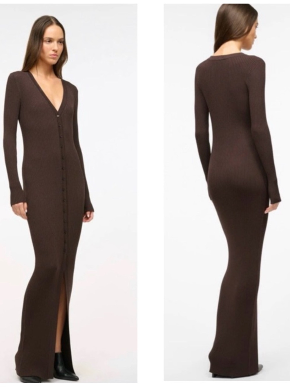 NWT STAUD Maxi Shoko Sweater Dress in Color Earth XS